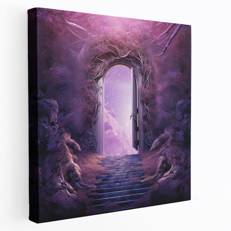 Purple Doorway Canvas Print - Surreal Mixed Media Artwork - Purple, Canvas Print, Wall Decoration, Canvas