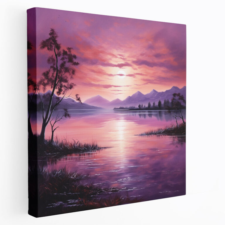 Purple Sunset Canvas Print - Purple, Wall Art, Sunset, Lake