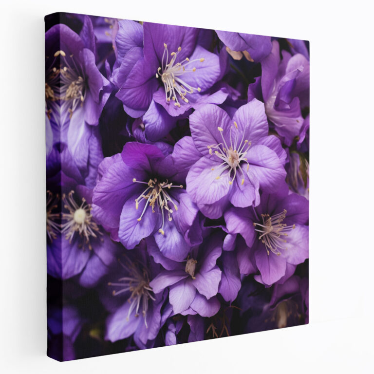 Purple Blooms Canvas Print - Purple, Home Decoration, Purple Canvas Print, Wall Art
