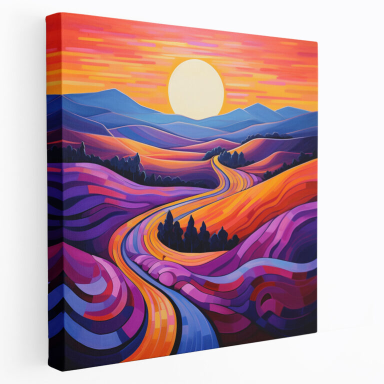 Purple Landscape Canvas Print - Purple, Canvas Wall Art, Wall Decoration, Canvas