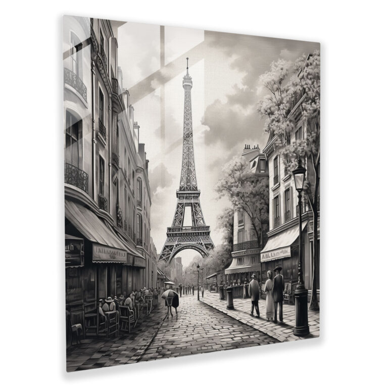 Vintage Eiffel Tower Glass Print - Retro, Paris, Vintage, Glass Print
