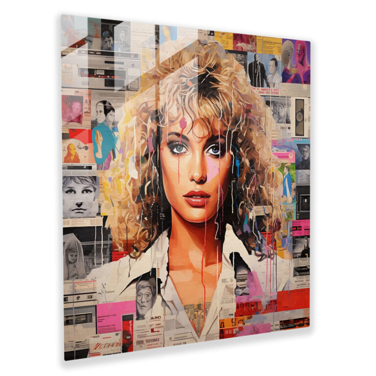 80S Pop Culture Tribute Glass Print - Retro, Glass Wall Art, 80S Pop Culture Tribute, Glass Print