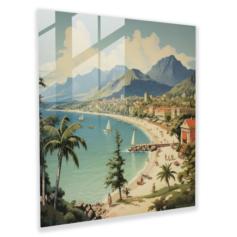 Vintage Travel Postcard Glass Print - Retro, Glass Wall Art, Wall Decoration, Retro