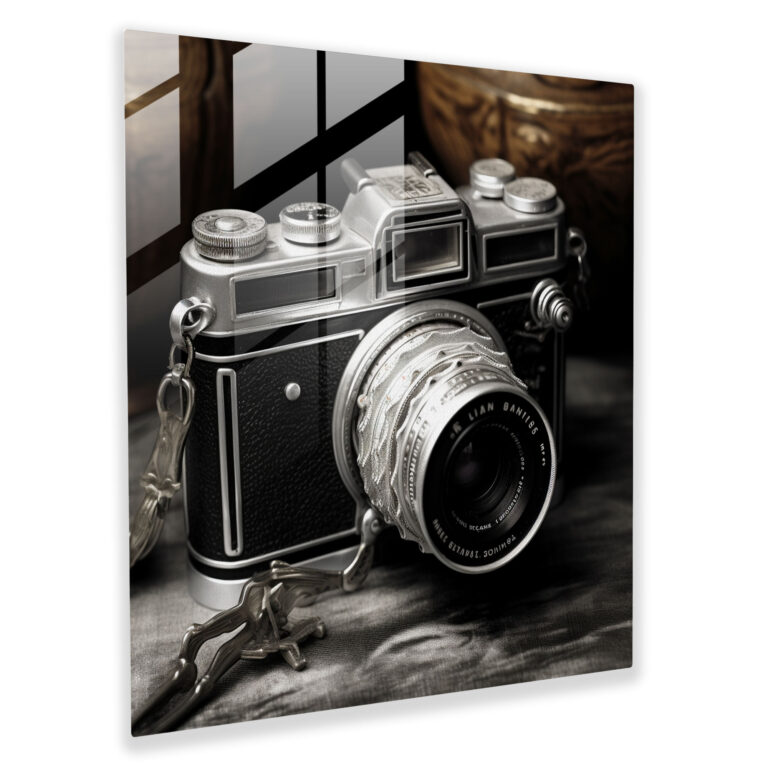Retro Film Photography Glass Print - Retro, Glass Print, Black And White Aesthetic, Glass Wall Art