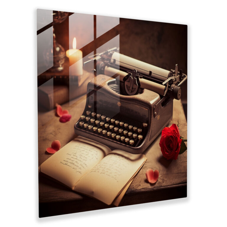 Retro Love Letter Glass Print - Retro, Romance, Handwritten Messages, Retro