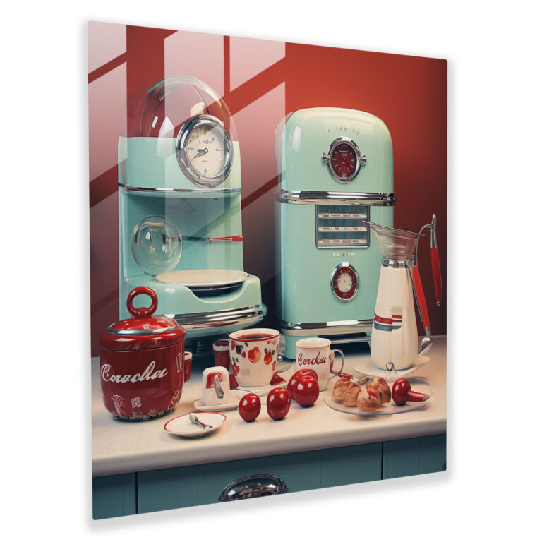Retro Culinary Nostalgia Glass Print - Retro, Glass Wall Art, Culinary Nostalgia, Wall Decoration