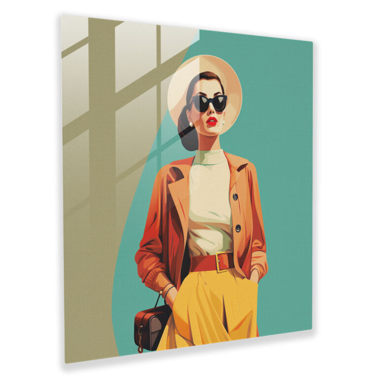 Retro Fashion Glass Print - Retro, Home Decoration, Retro Fashion, Glass Print