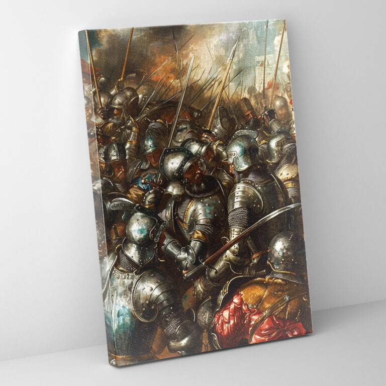 Knights In Armor Canvas Wall Art In Raffaello Sanzio Style - Raffaello Sanzio, Wall Decoration, Canvas, Home Decoration