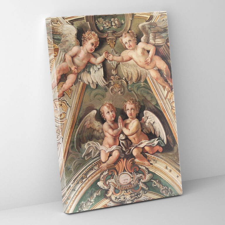 Intricate Angelic Patterns Wall Art - Raffaello Sanzio, Canvas Print, Rich Colors, Raffaello Sanzio
