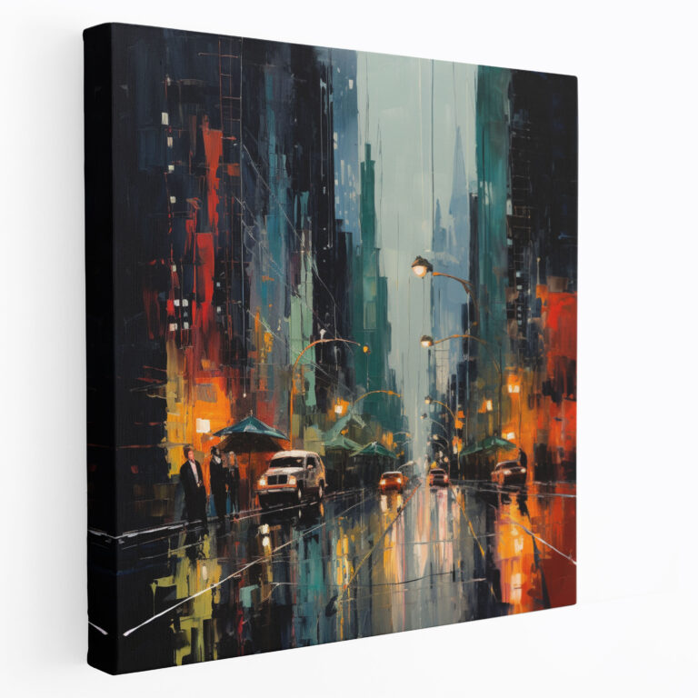 City Rain Canvas Print Wall Art - Rain, Wall Art, Home Decoration, Canvas