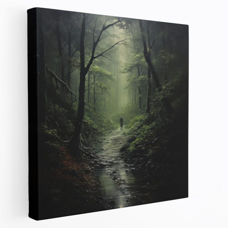 Enchanted Rainforest Canvas Print - Rain, Rainy Forest Scene, Canvas Wall Art, Oil Painting