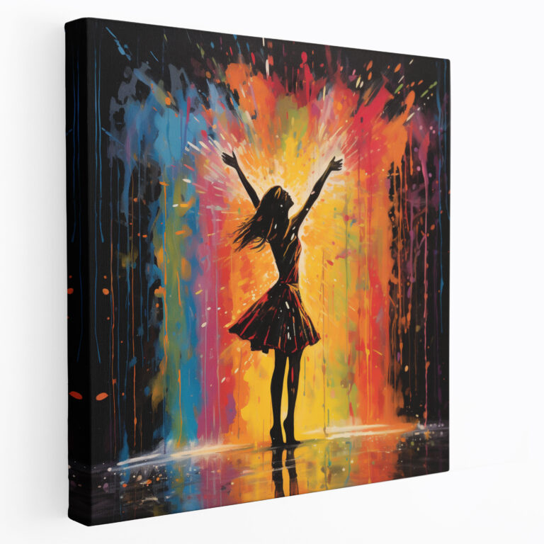 Rain Dance Wall Art - Rain, Colorful Raindrops, Artistic Flair, Vibrant
