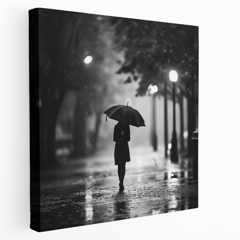 Serenity In Rain Canvas Print - Rain, Wall Art, Canvas, Umbrella