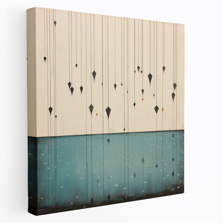 Minimal Rain Canvas Print - Rain, Minimalist Artwork, Clean Design, Rain