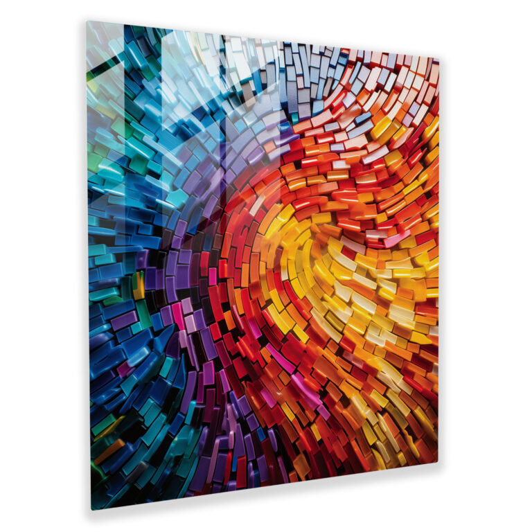 Radiant Glass Mosaic Wall Art - Rainbow, Elegance, Radiant Rainbow Pattern, Glass Wall Art