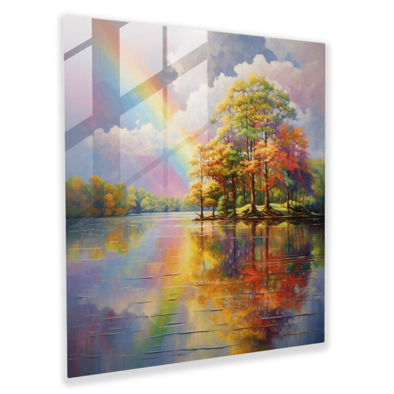 Rainbow Reflection Glass Print - Rainbow, Glass Art, Glass Wall Art, Modern Art