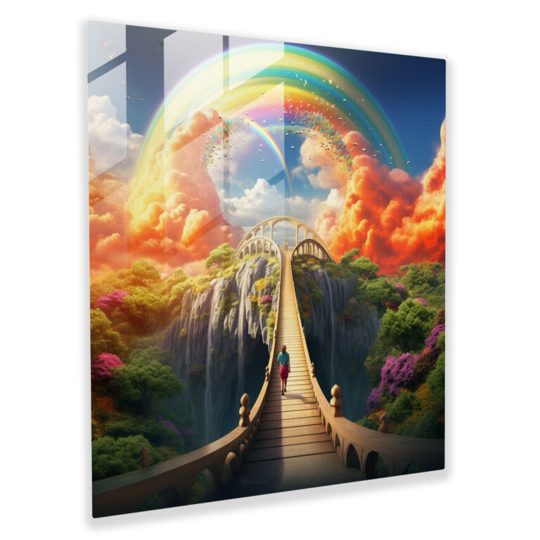 Whimsical Rainbow Glass Print - Rainbow, Glass Print, Glass Art, Glass Wall Art