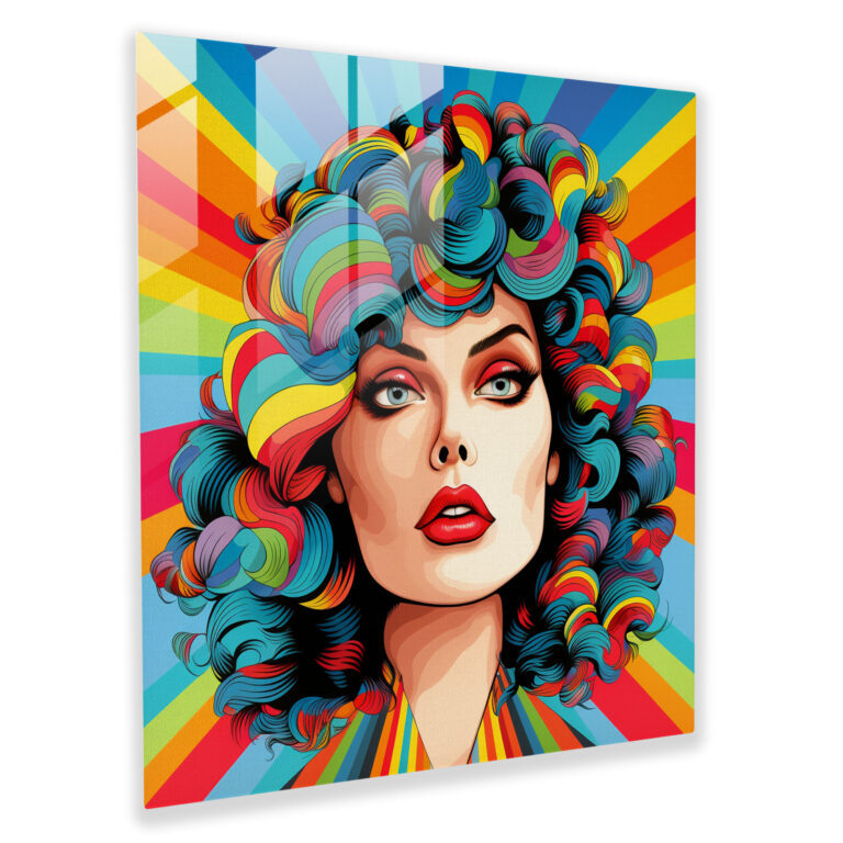 Rainbow Pop Art Glass Wall Art - Rainbow, Glass Art, Home Decoration, Glass Wall Art