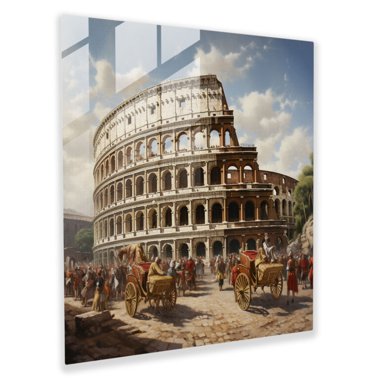 Exquisite Glass Print of the Roman Colosseum - Classic Glass Wall Art Home Decoration