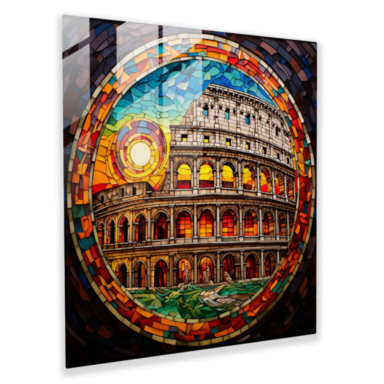 Stunning Glass Print of the Roman Colosseum - Stained Glass Wall Art Home Decoration
