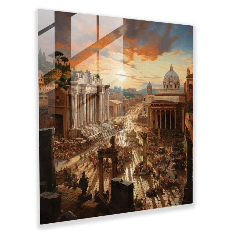 Calpurnius' Colossal Colosseum Glass Wall Art