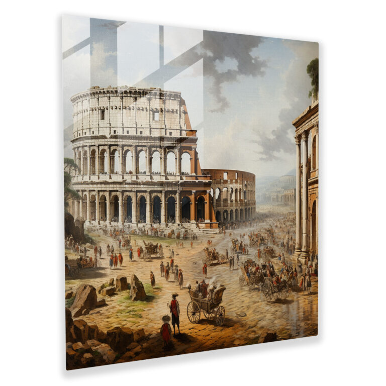 Severus' Striking Colosseum Glass Wall Art