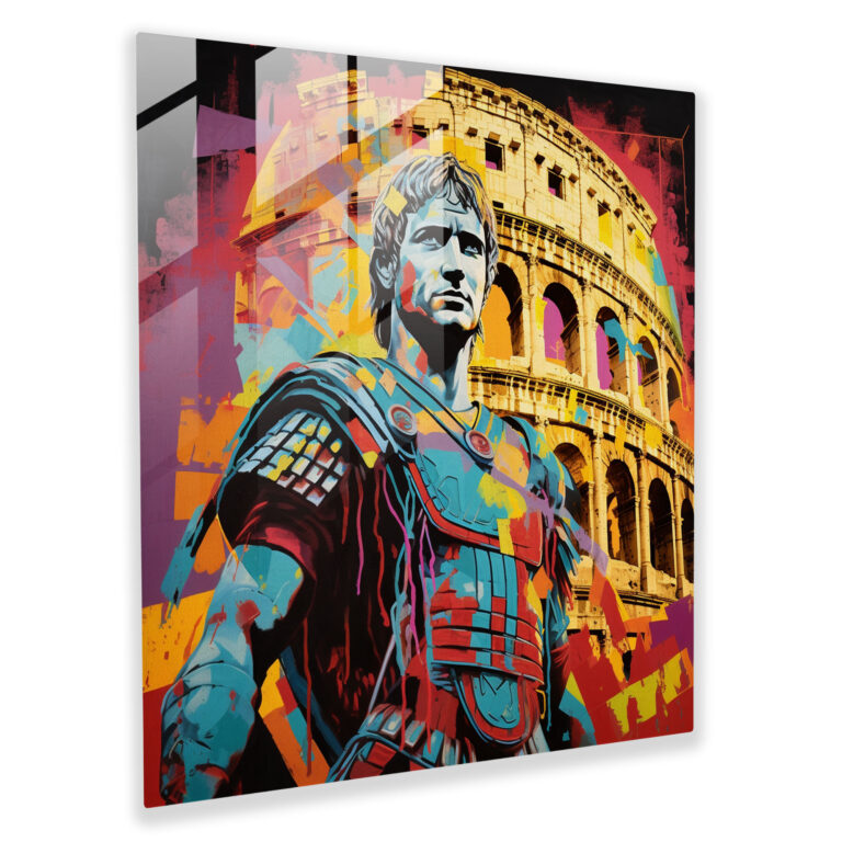 All Glass Prints - Vibrant Roman Colosseum Pop Art Glass Wall Art - Digital Collage Glass Print - Home Decoration - Wall Decoration