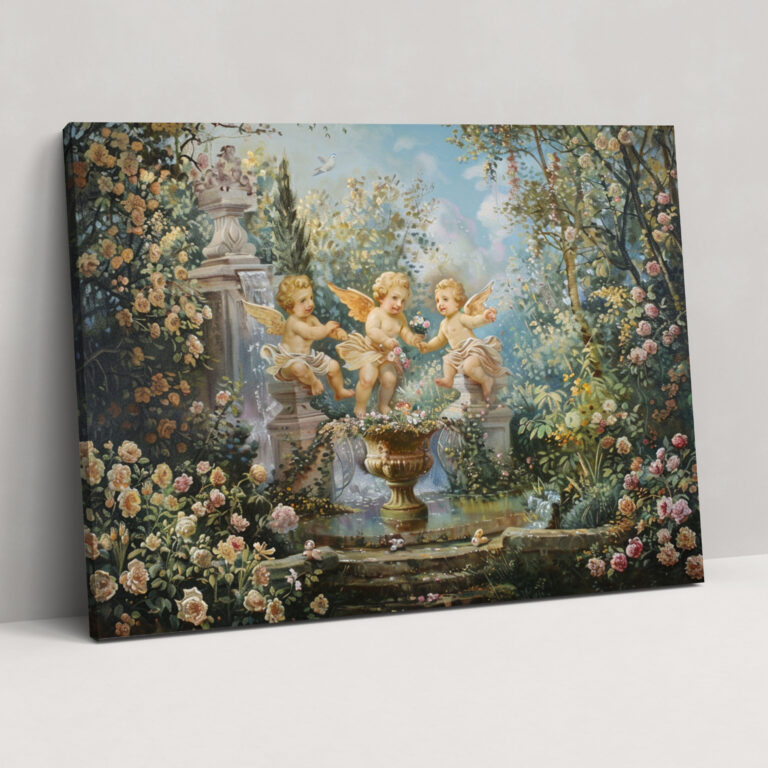 Rococo Style Painting Wall Decoration - Rococo, Rococo Style Painting, Wall Decoration, Canvas Wall Art