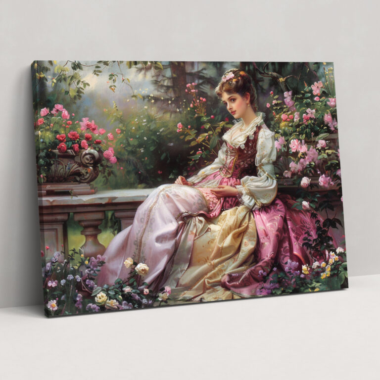 Rococo Style Painting Canvas Print - Rococo, Canvas, Wall Art, Canvas Wall Art