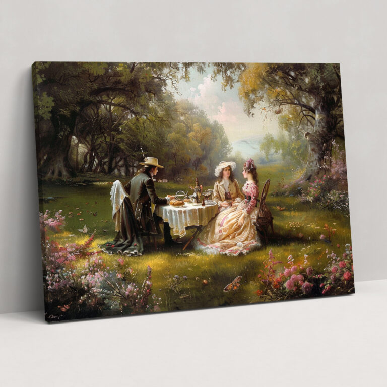 Rococo Style Painting Canvas Print - Rococo, Canvas, Wall Art, Home Decoration