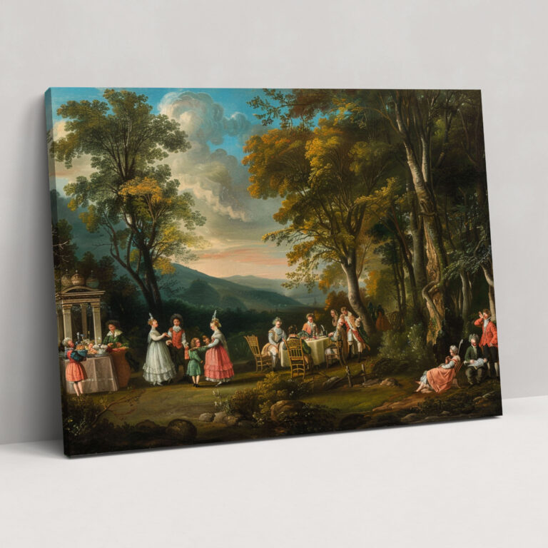 Rococo Style Painting Romantic Canvas Print - Rococo, Home Decoration, Wall Art, Romantic Canvas Print