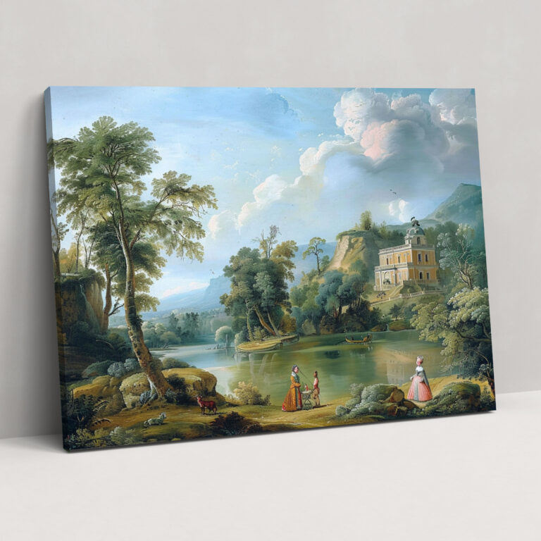 Rococo Style Painting Courtship Canvas Print - Rococo, Wall Decoration, Home Decoration, Wall Art