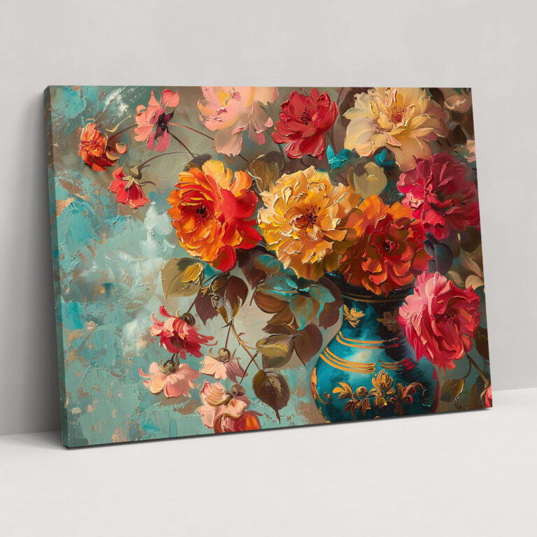 Rococo Style Painting Floral Still Life Wall Art - Rococo, Canvas Wall Art, Rococo Style Painting, Wall Art
