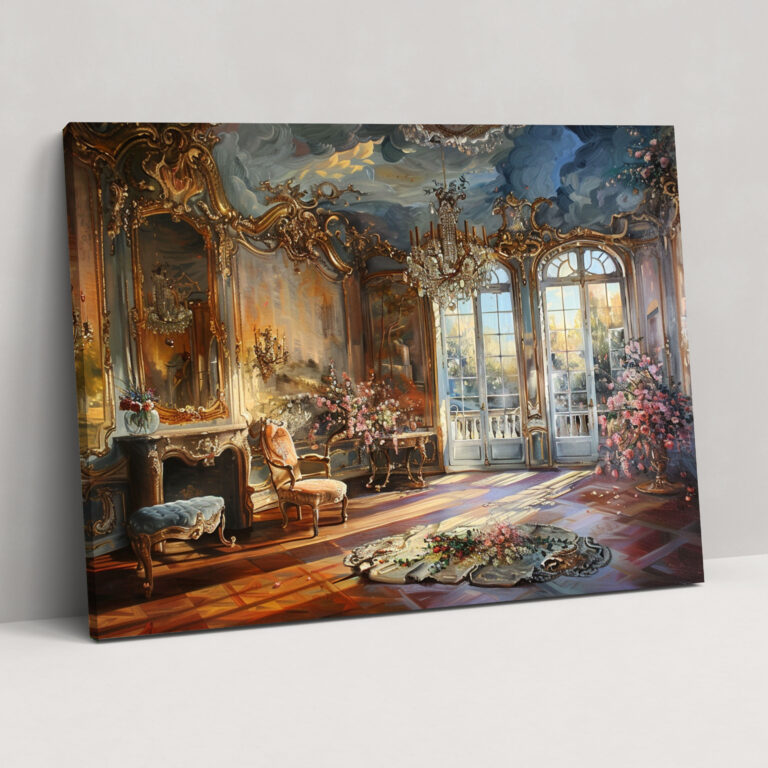 Rococo Style Painting Opulent Interior Wall Decoration - Rococo, Home Decoration, Rococo Style Painting, Wall Decoration