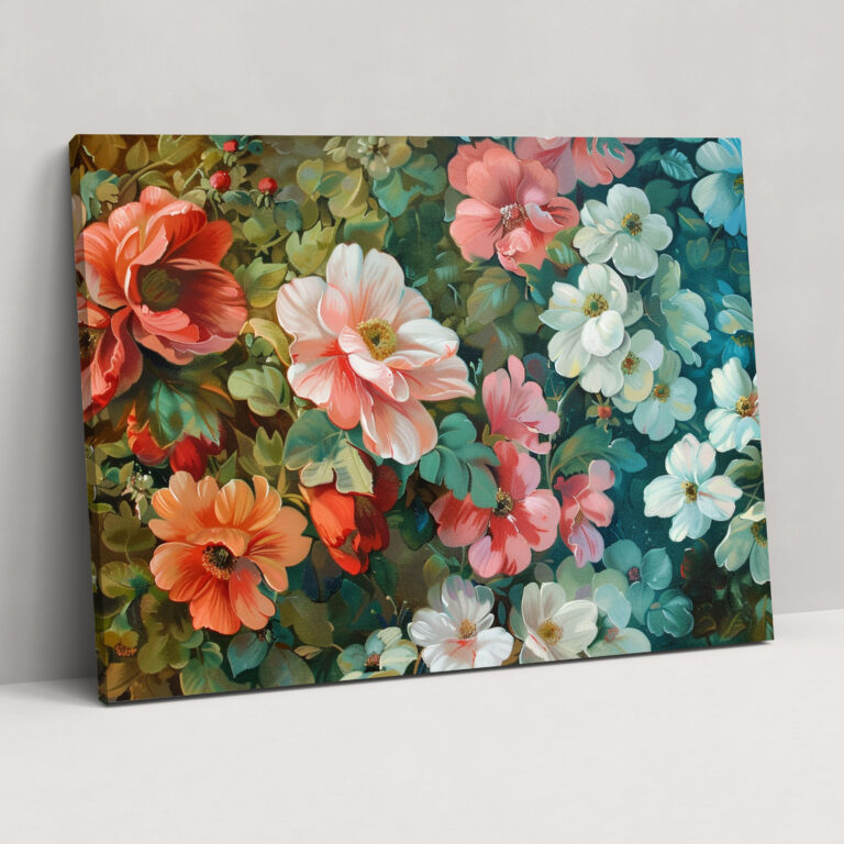 Rococo Floral Canvas Print - Rococo, Canvas Print, Rococo Style Painting, Home Decoration