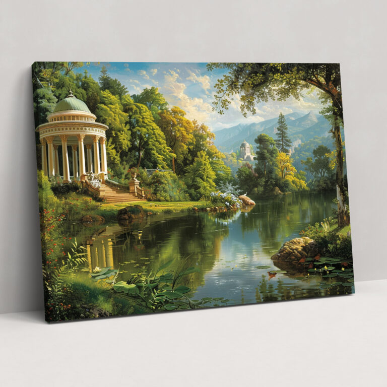 Rococo Lakeside Canvas Print - Rococo, Wall Art, Canvas Wall Art, Rococo Style Painting