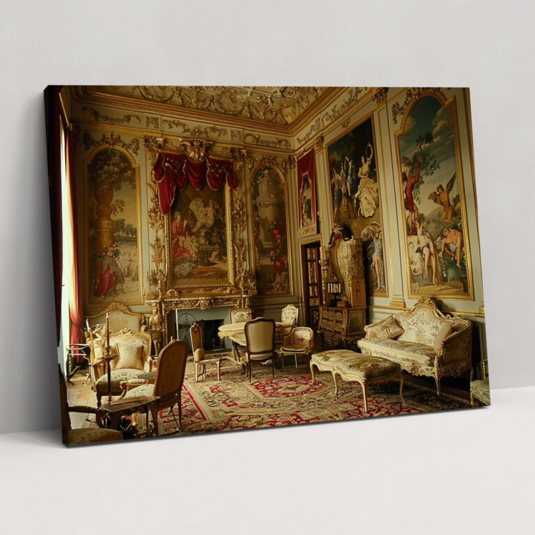 Rococo Style Painting Canvas Print - Rococo, Wall Art, Canvas Print, Home Decoration