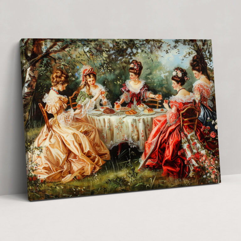 Rococo Style Painting Canvas Print - Rococo, Rococo Style Painting, Wall Decoration, Canvas Print