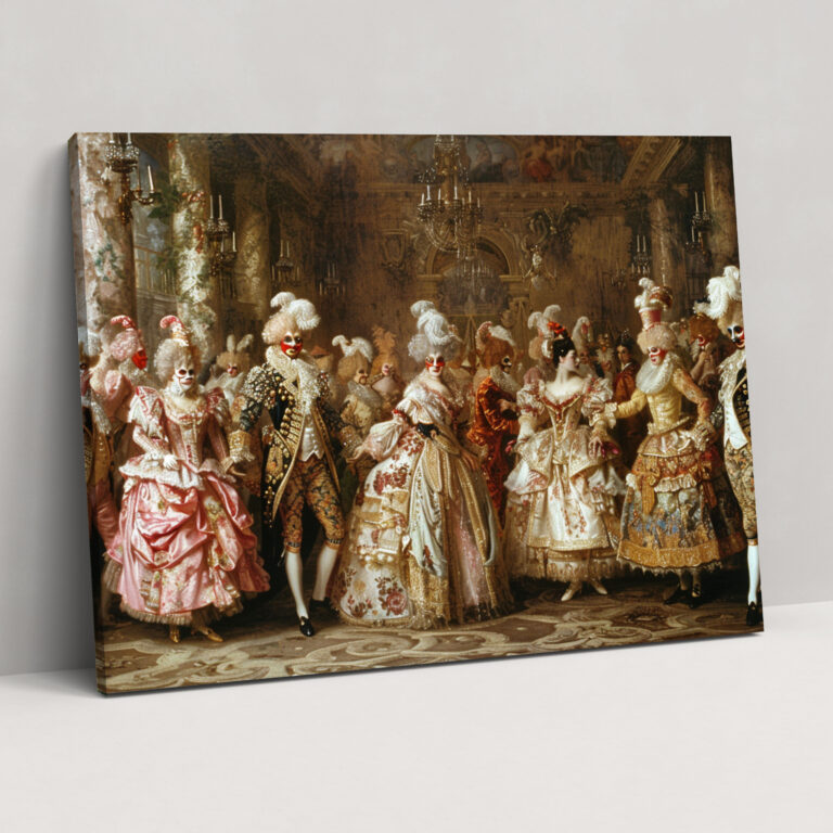Festive Rococo Style Painting Canvas Print - Rococo, Canvas Wall Art, Home Decoration, Canvas