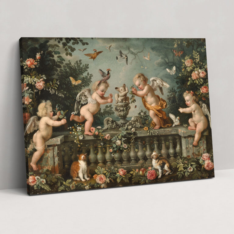 Rococo Style Painting Canvas Print - Rococo, Canvas Print, Wall Art, Canvas