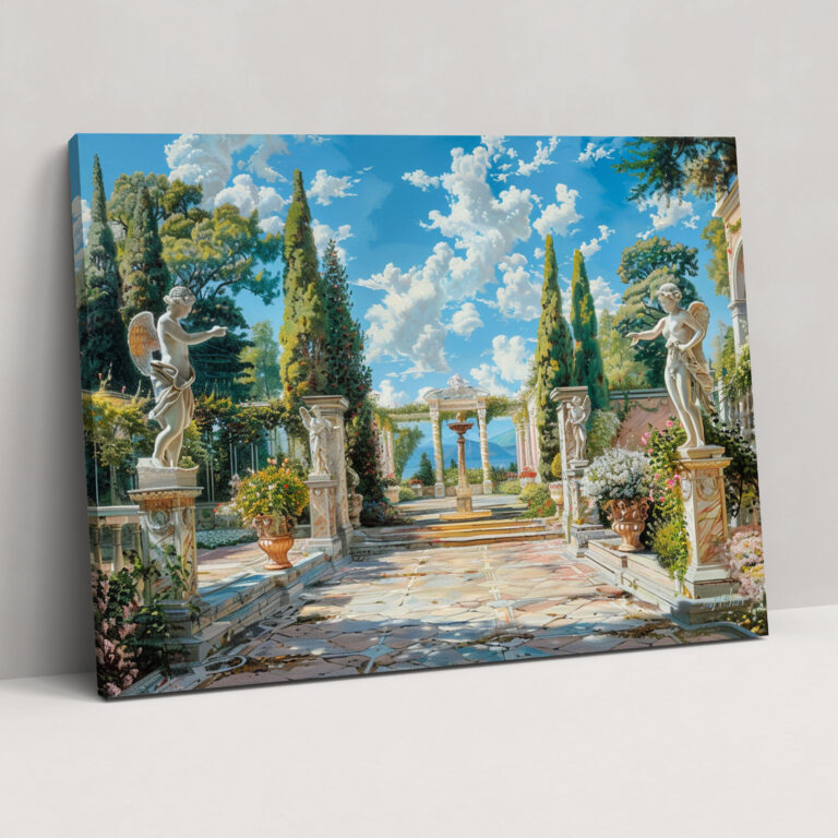 Rococo Style Painting Canvas Print - Rococo, Home Decoration, Wall Art, Canvas Wall Art