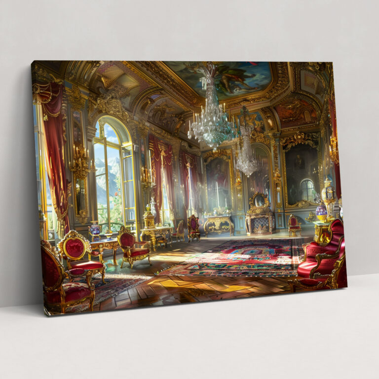 Rococo Style Painting Canvas Print - Rococo, Canvas Wall Art, Home Decoration, Canvas