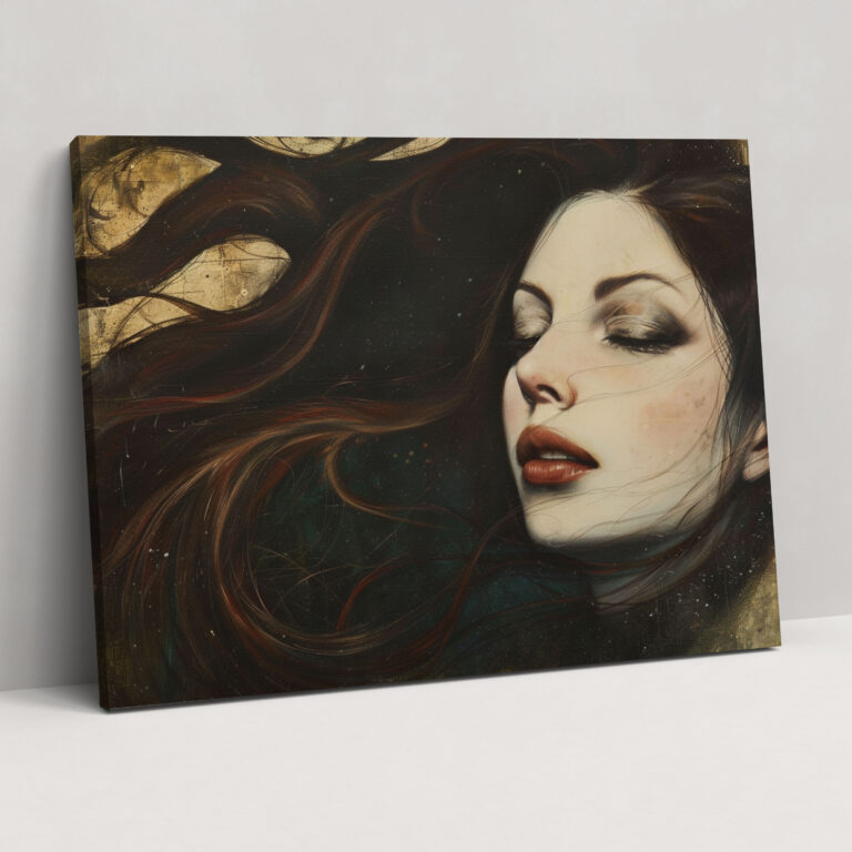 Realism Canvas Wall Art - Woman With Flowing Hair Dreamy Expression Canvas Print - Realism, Realism, Canvas, Canvas Print
