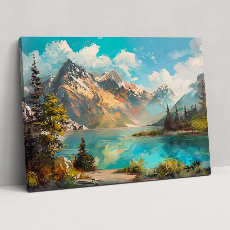 Realism Mountain Scene Canvas Print - Realism, Wall Art, Realism, Home Decoration