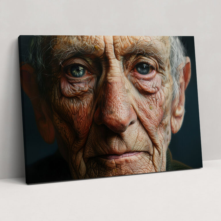 Realism Elderly Portrait Wall Art - Realism, Canvas Print, Wall Decoration, Canvas