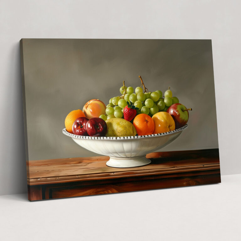 Realism Fruit Bowl Wall Art - Realism, Canvas Wall Art, Home Decoration, Canvas