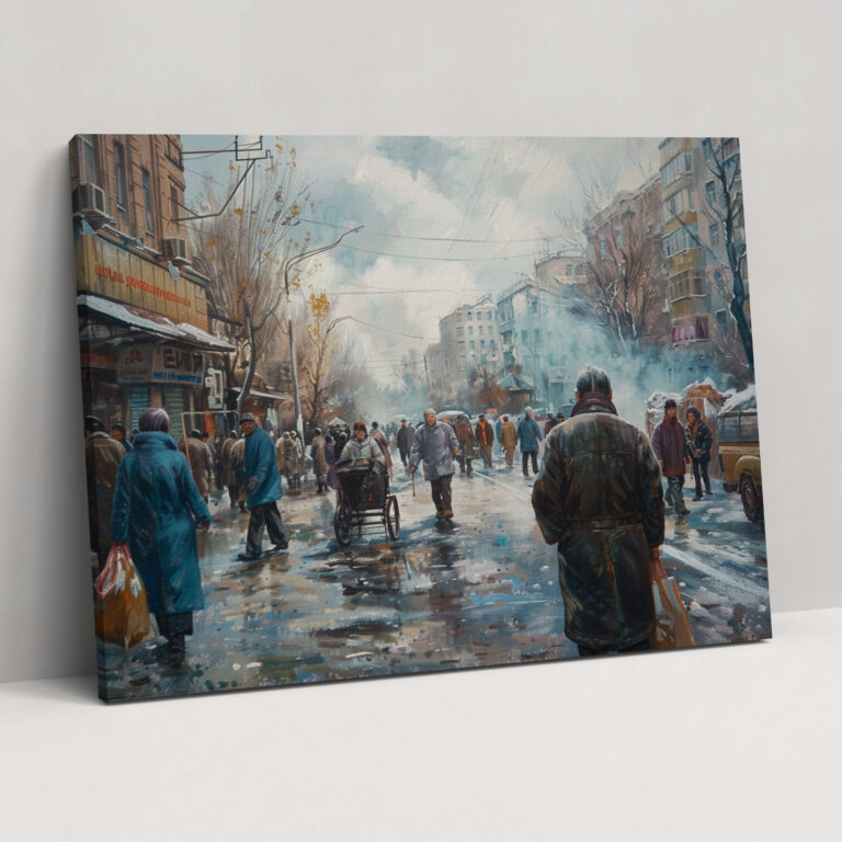 Realism City Street Canvas Print - Realism, Realism, Wall Decoration, Canvas