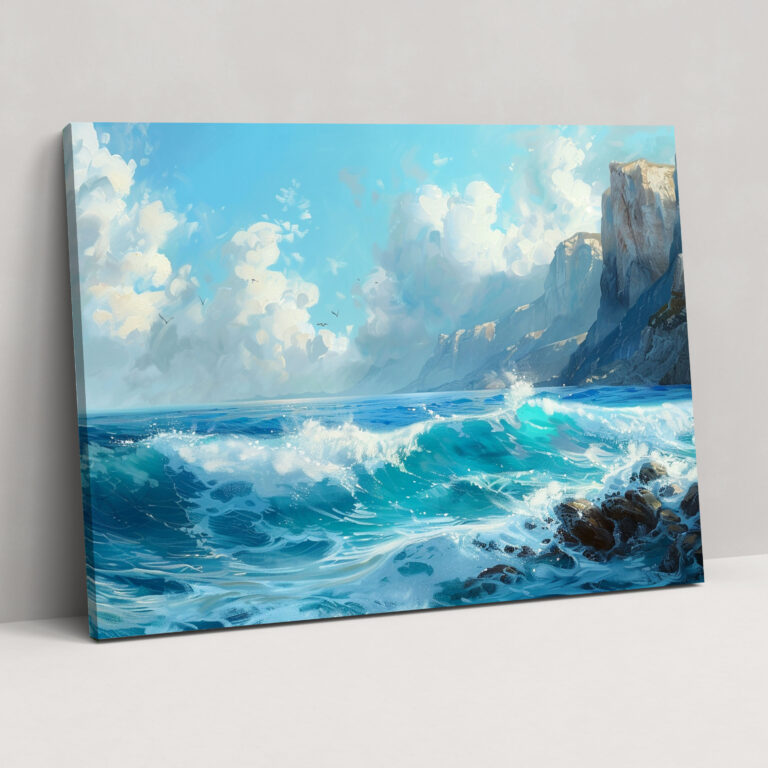 Realism Wall Decoration: Seascape With Crashing Waves - Realism, Home Decoration, Realism, Wall Decoration