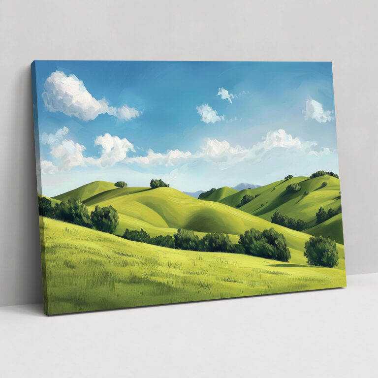 Realism Wall Art: Landscape Of Rolling Hills - Realism, Canvas Wall Art, Wall Art, Home Decoration