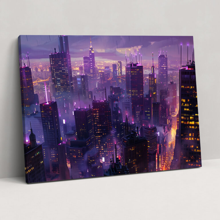 Realism Wall Decoration - Cityscape At Dusk - Realism, Canvas Wall Art, Canvas, Home Decoration